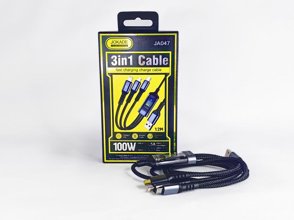 Cablu TIP-C,Lighting,MicroUSB, JA047, JOKADE