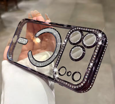 Husa iPhone 17 Pro, MagSafe, Luxury Cristal cu Margini Colorate