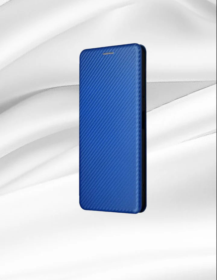 Husa Samsung Galaxy S24 FE, Albastru, Tip Carte, Carbon