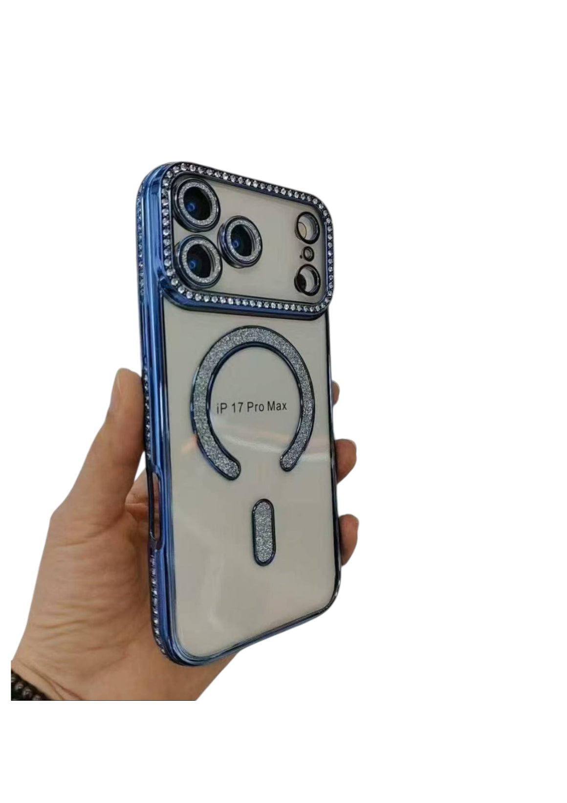Husa iPhone 17 Pro Max, MagSafe, Luxury Cristal cu Margini Colorate