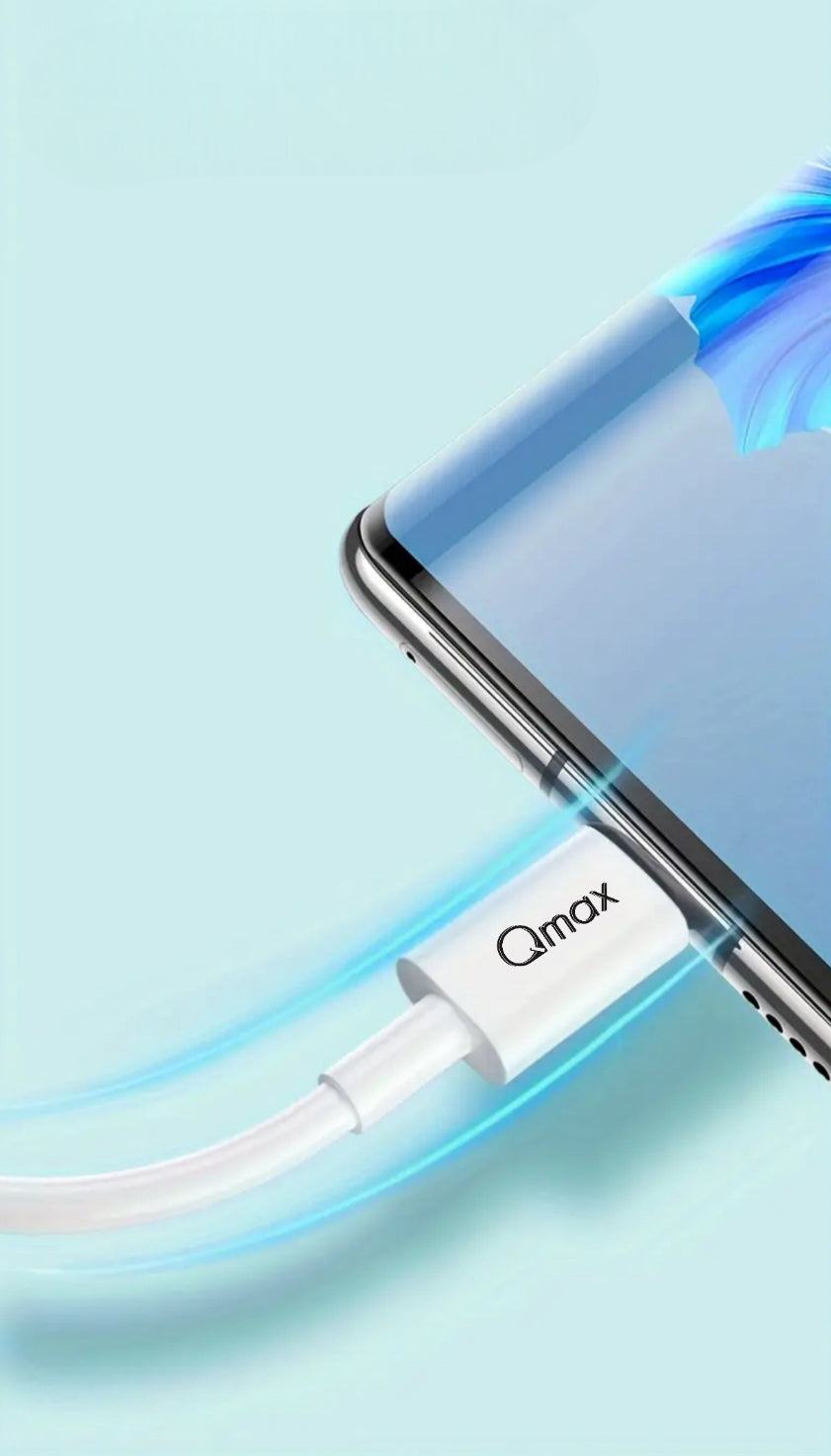 Cablu Date si Incarcare USB la Lightning, Qmax, 3A, 2m, Alb