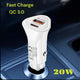 Incarcator Auto Rapid Qmax Q-CC01 38W USB-C USB  PD QC 3.0 Alb