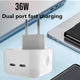 Incarcator Rapid Qmax 36W 2 Porturi USB-C PD Alb