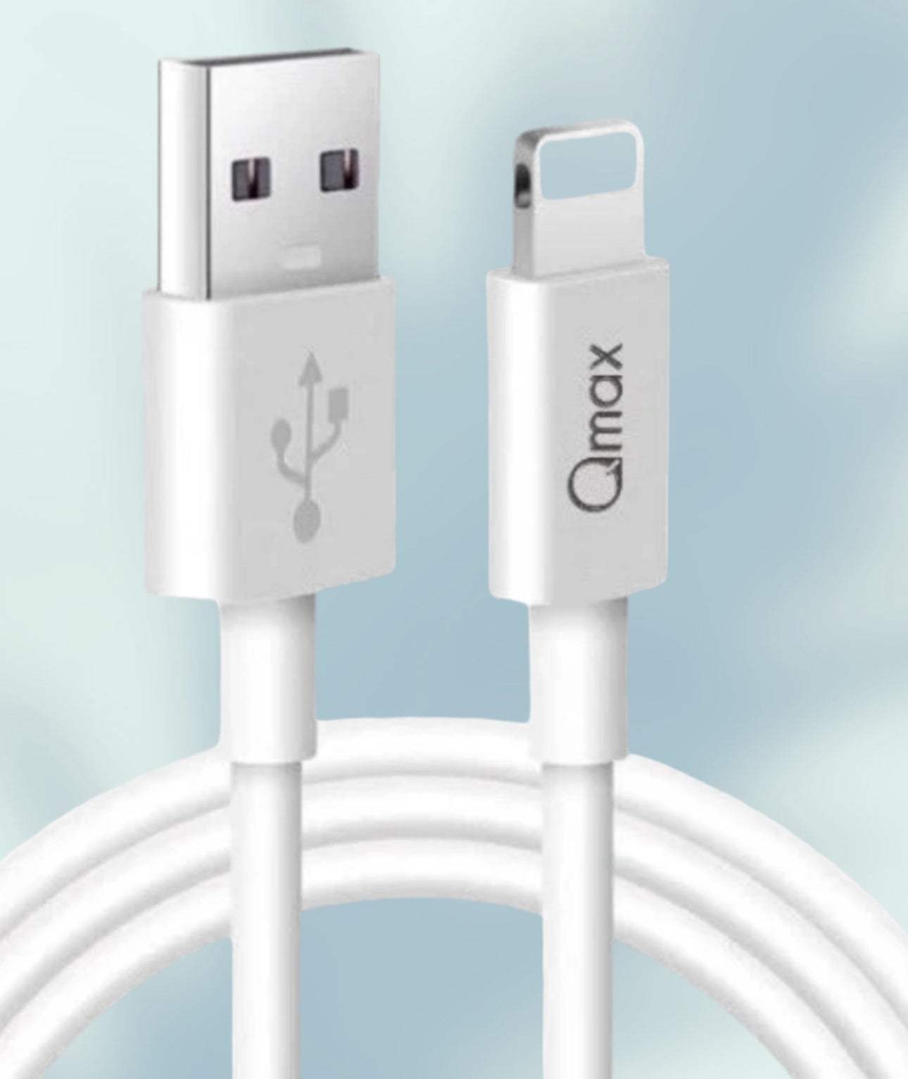 Cablu Date si Incarcare USB la Lightning, Qmax, 3A, 60W, 1m, Alb