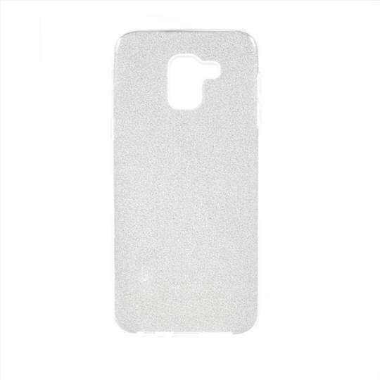 Husa Samsung J6 2018, Silicon cu Sclipici, Alb