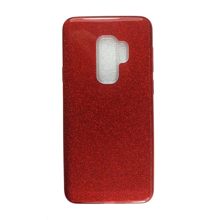 Husa Samsung S9 Plus, Silicon cu Sclipici, Rosu