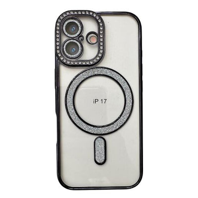 Husa iPhone 17, MagSafe, Luxury Cristal cu Margini Colorate