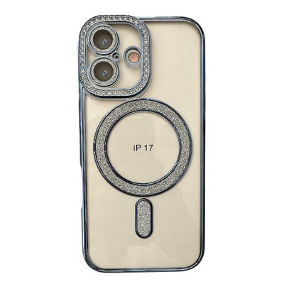 Husa iPhone 17, MagSafe, Luxury Cristal cu Margini Colorate