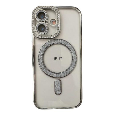 Husa iPhone 17, MagSafe, Luxury Cristal cu Margini Colorate