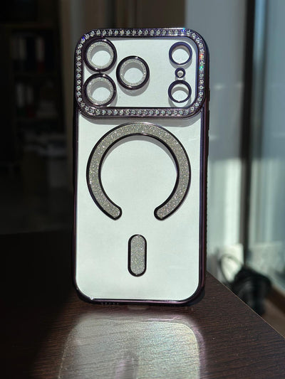 Husa iPhone 17 Pro, MagSafe, Luxury Cristal cu Margini Colorate