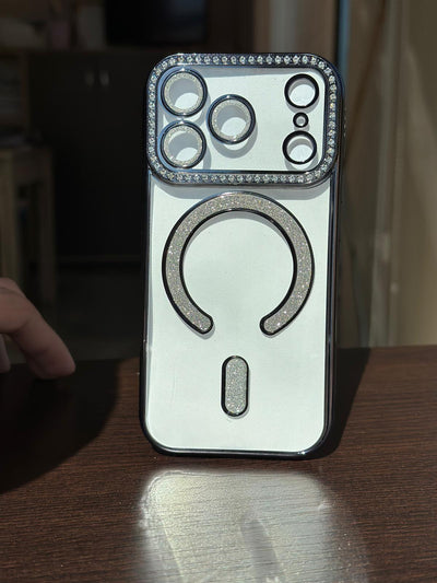 Husa iPhone 17 Pro, MagSafe, Luxury Cristal cu Margini Colorate