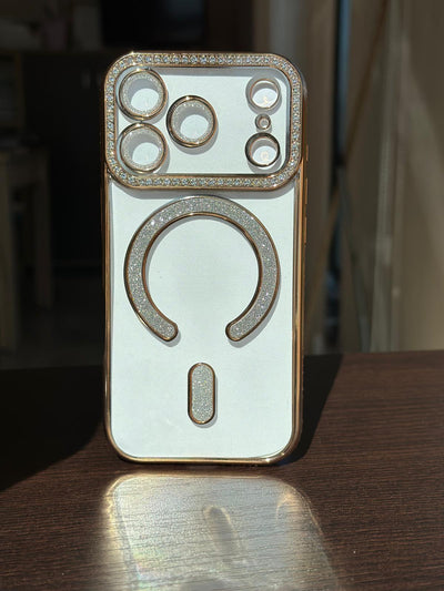 Husa iPhone 17 Pro, MagSafe, Luxury Cristal cu Margini Colorate