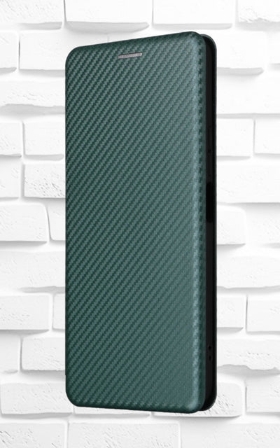 Husa Samsung A12, Verde, Tip Carte, Carbon