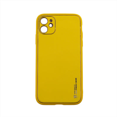 Husa iPhone 11, Galben, Luxury Leather