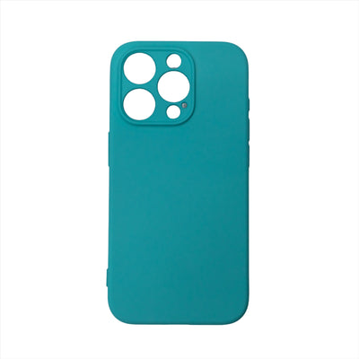 Husa iPhone 13 Pro, Turquoise, Silicon Soft, Interior Microfibra