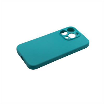 Husa iPhone 13 Pro, Turquoise, Silicon Soft, Interior Microfibra