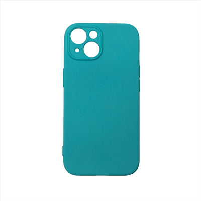 Husa iPhone 13, Turquoise, Silicon Soft, Interior Microfibra