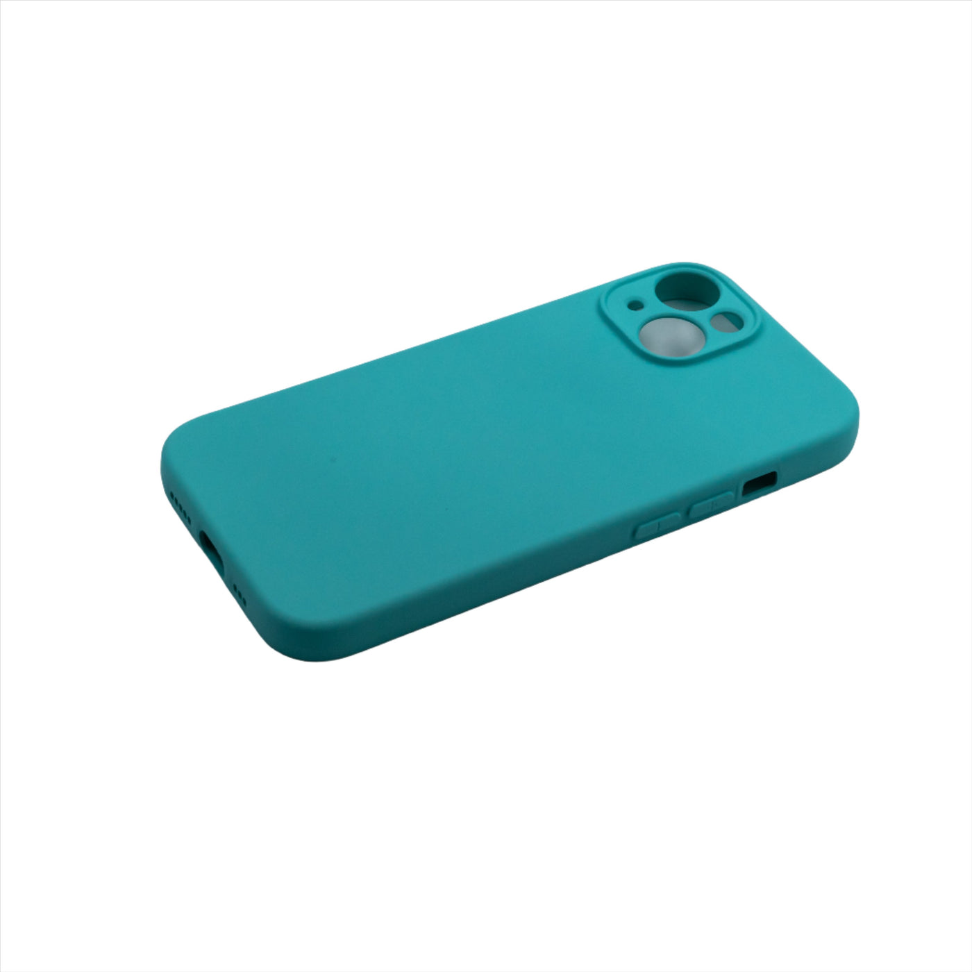 Husa iPhone 13, Turquoise, Silicon Soft, Interior Microfibra