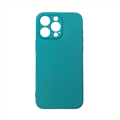 Husa iPhone 13 Pro Max, Turquoise, Silicon Soft, Interior Microfibra