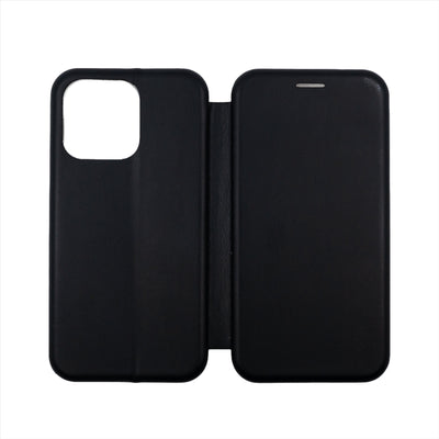 Husa iPhone 13 Pro, Negru, Tip Carte, Imitatie Piele