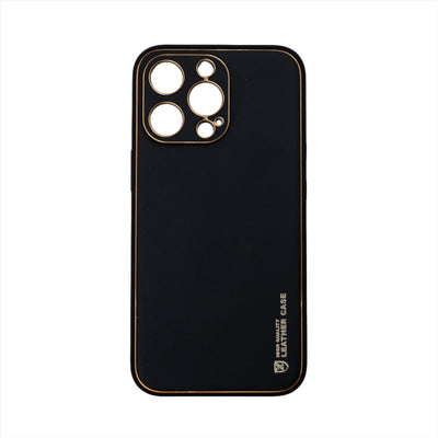 Husa iPhone 13 Pro Max, Negru, Imitatie Piele