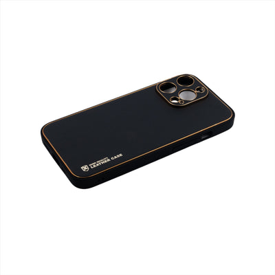 Husa iPhone 13 Pro Max, Negru, Imitatie Piele