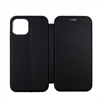 Husa iPhone 11, Negru, Tip Carte, Imitatie Piele