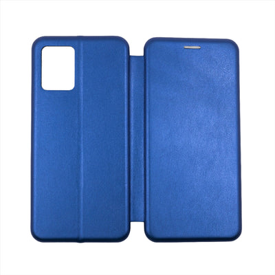 Husa Motorola E13, Albastru, Tip Carte, Imitatie Piele