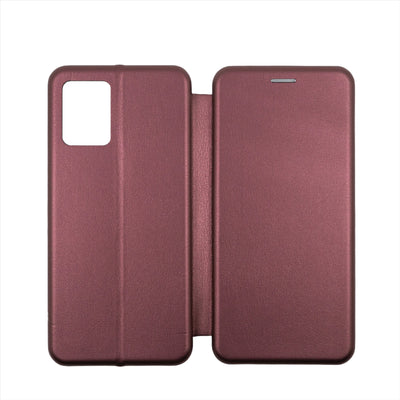 Husa Motorola E13, Visiniu, Tip Carte, Imitatie Piele