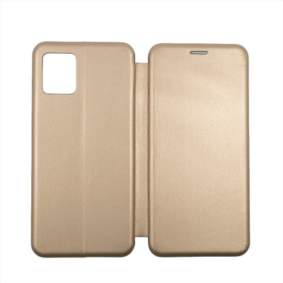 Husa Motorola G32, Auriu, Tip Carte, Imitatie Piele