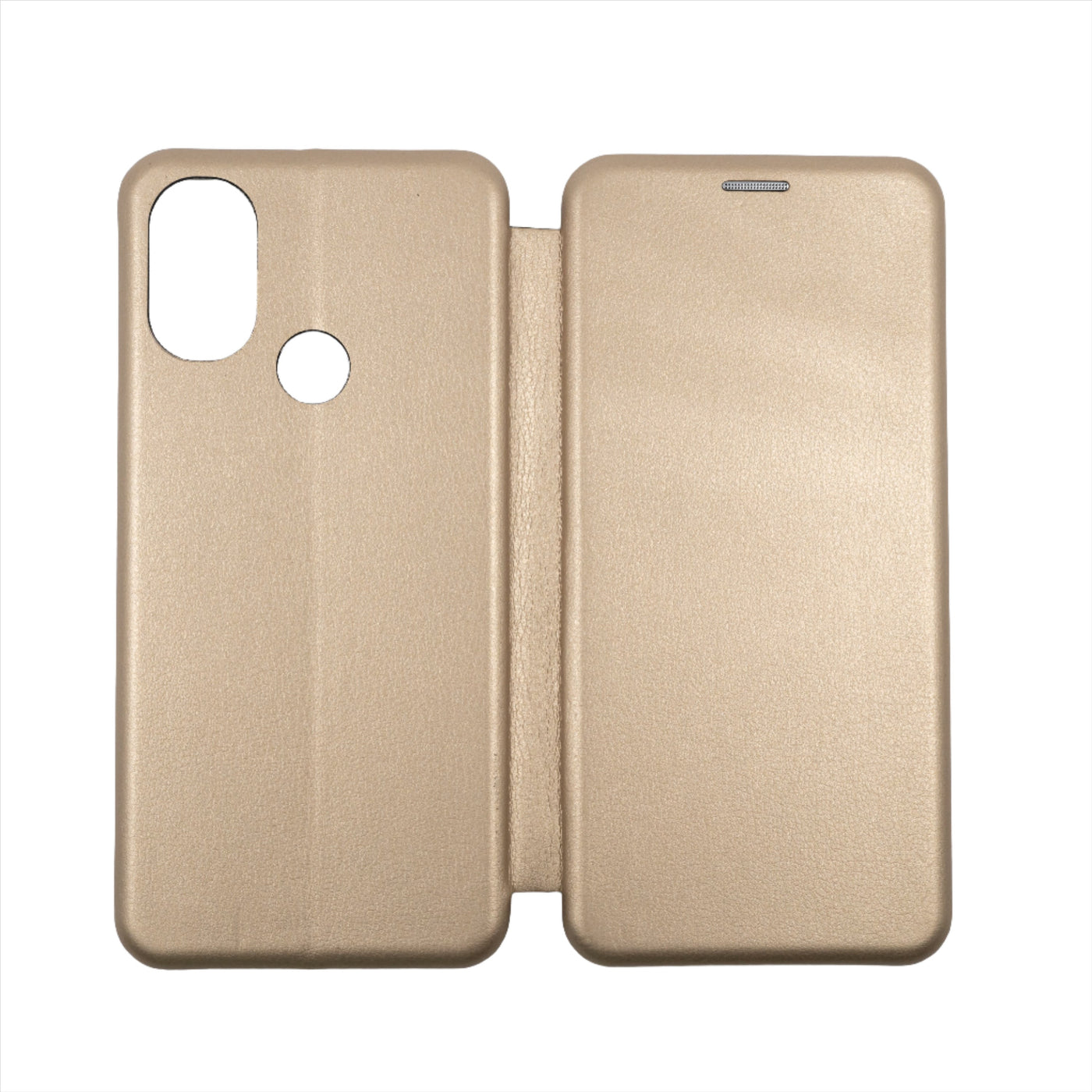 Husa Motorola E40, Auriu, Tip Carte, Imitatie Piele