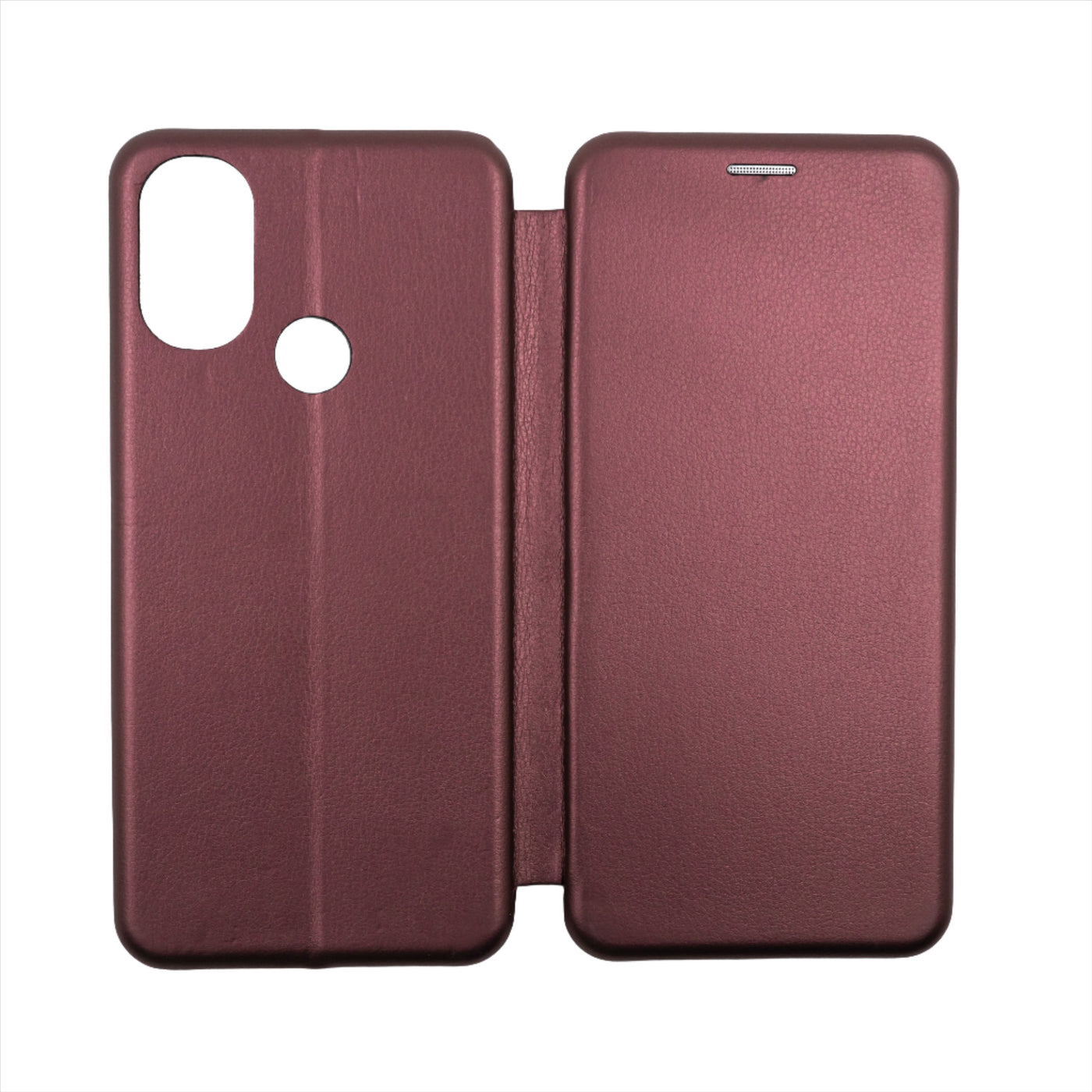 Husa Motorola E20, Visiniu, Tip Carte, Imitatie Piele