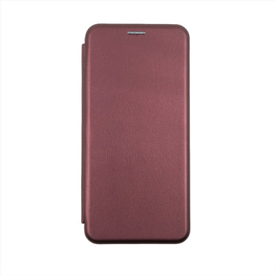 Husa Motorola E20, Visiniu, Tip Carte, Imitatie Piele