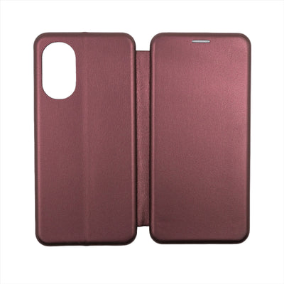 Husa Motorola E52, Visiniu, Tip Carte, Imitatie Piele