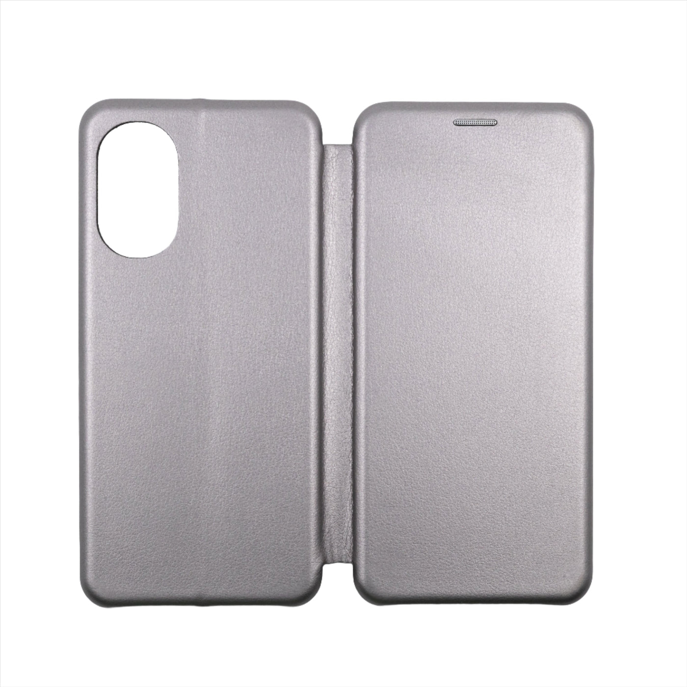 Husa Motorola E52, Gri, Tip Carte, Imitatie Piele
