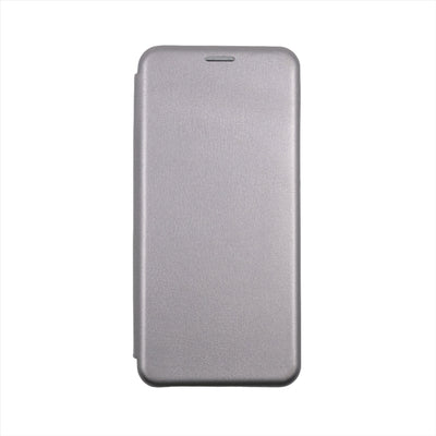 Husa Motorola E52, Gri, Tip Carte, Imitatie Piele