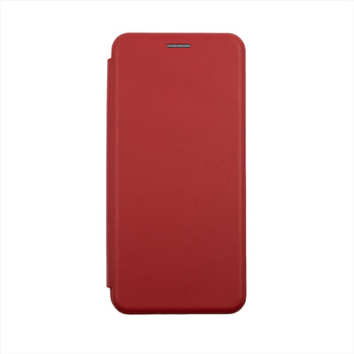 Husa Motorola E22, Rosu, Tip Carte, Imitatie Piele