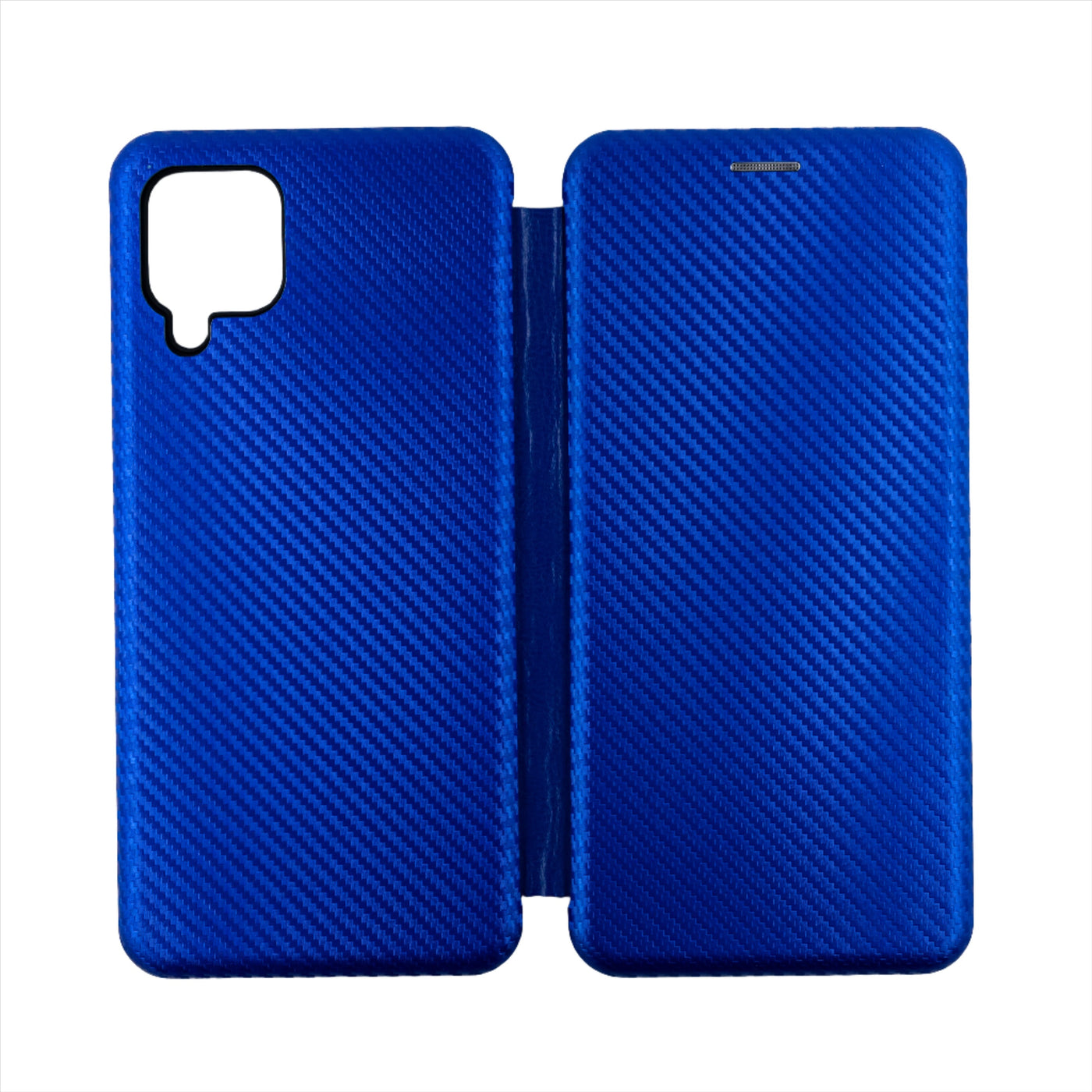 Husa Samsung A12, Albastru, Tip Carte, Carbon