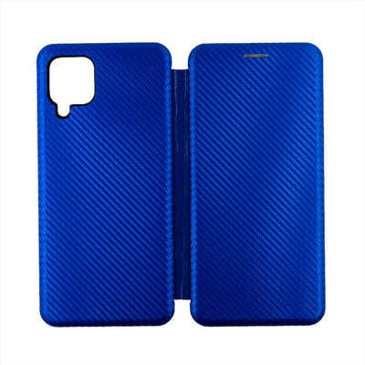 Husa Samsung A12, Albastru, Tip Carte, Carbon