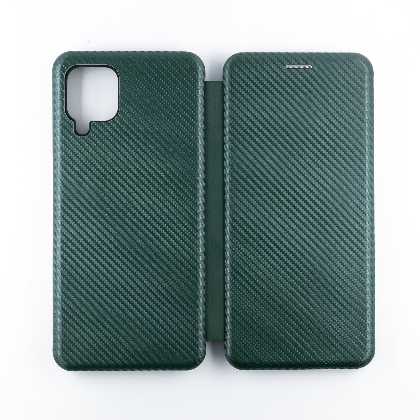Husa Samsung A12, Verde, Tip Carte, Carbon
