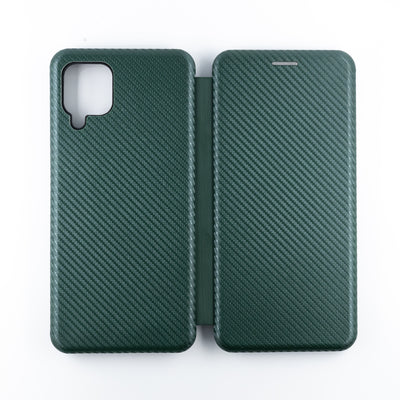 Husa Samsung A12, Verde, Tip Carte, Carbon