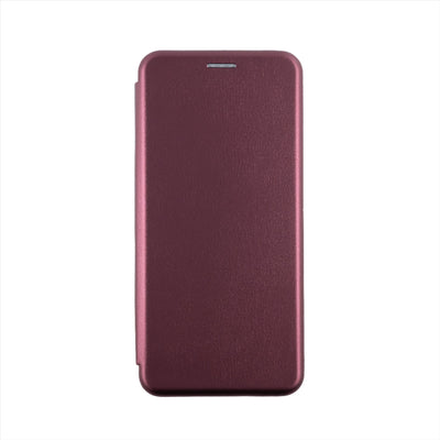Husa Samsung A12, Visiniu, Tip Carte, Imitatie Piele
