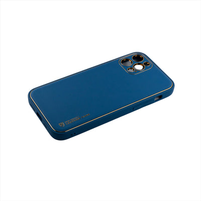 Husa iPhone 13 Pro Max, Imitatie Piele , Albastru