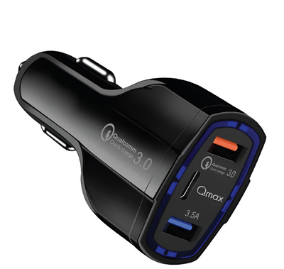 Incarcator Auto Quick Charge Qmax Q-CC03, 33W, 2 x USB, + PD, negru