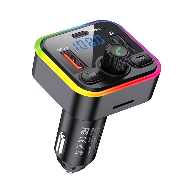 Modulator FM Auto cu Incarcare, Jokade JH015 , Functie Bluetooth Wireless, Incarcare Rapida 40W, USB, Tip-C, Port MicroSD si USB,RGB 7 Culori