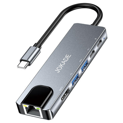 HUB 6 în 1 Jokade JC024 – Tip-C la HDTV PD100W+PD+USB3.0 x2 +RJ45