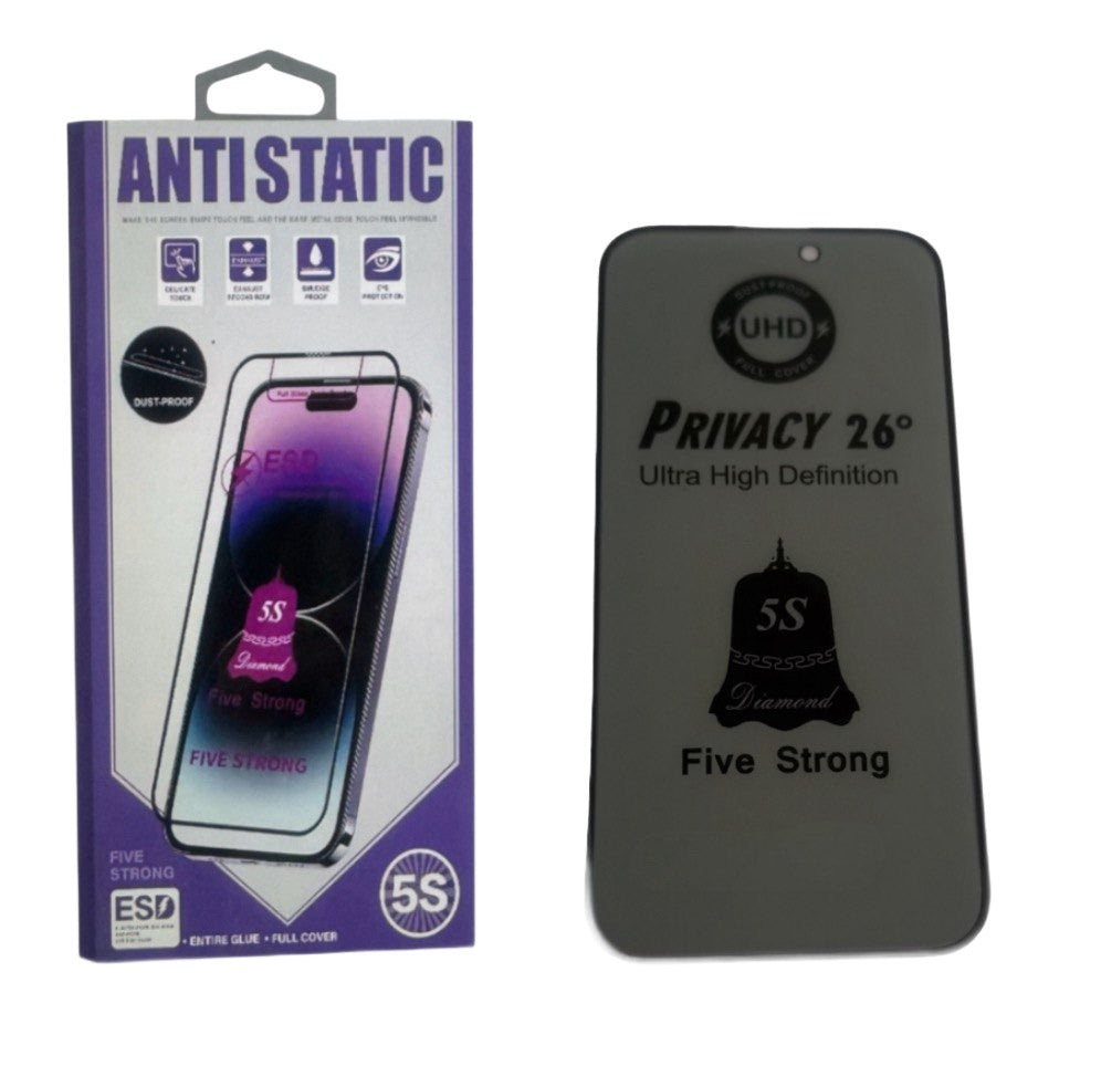 Folie De Sticla, ESD, Full Glue, Anti-Static, iPhone 12/12 Pro, Privacy, Five Strong