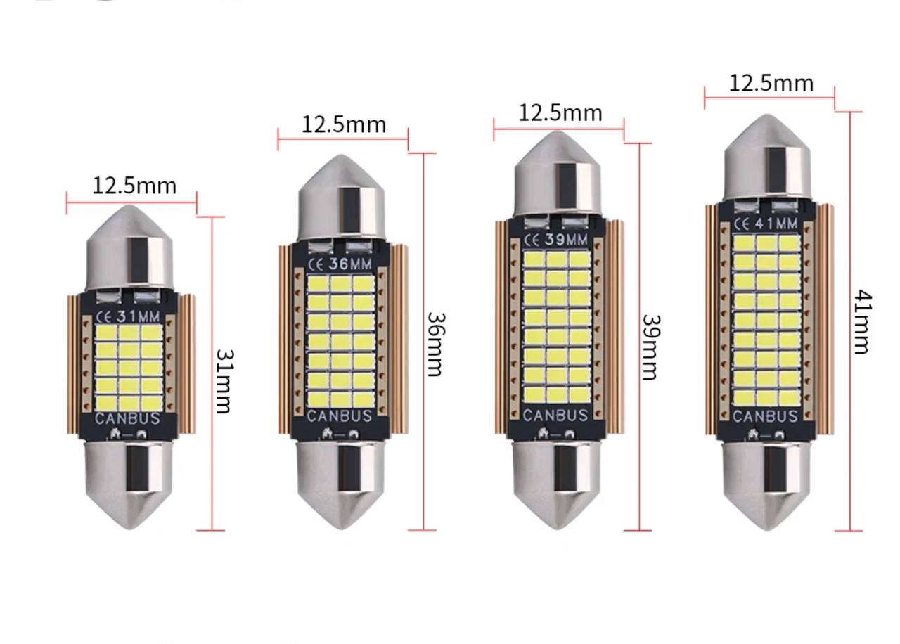 Bec Auto cu Led pentru Plafoniere, Portbagaj, Lampa Numar, 12V/30V, Canbus, 31MM-2016-15SMD