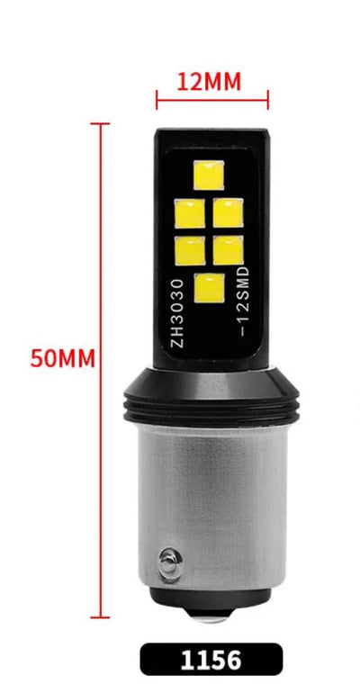 Bec Auto cu Led pentru Stopuri, Semnalizare, Pozitie, 12V, Canbus, 1156-3030-12SMD